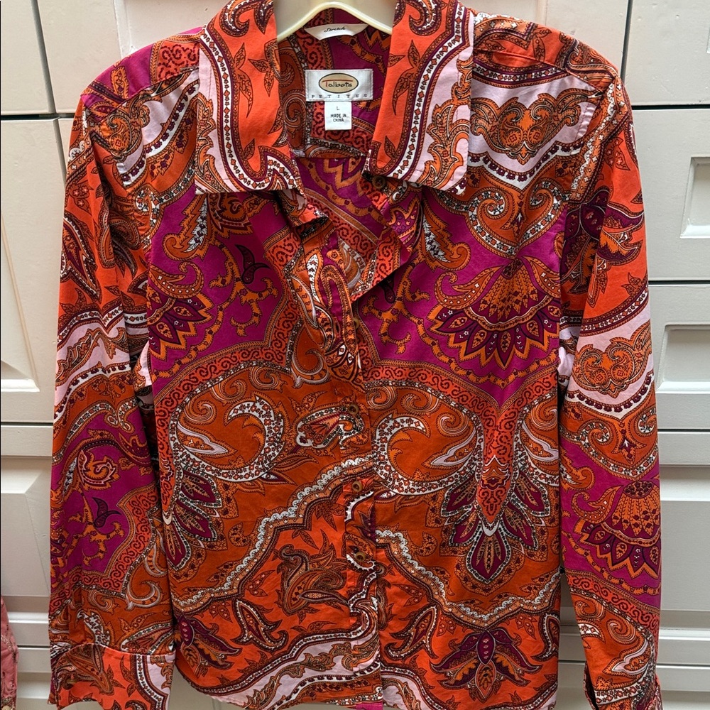 Multi colored button down shirt